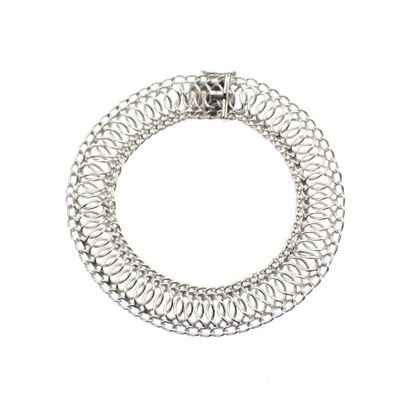 Silver wide braided link bracelet | 20 cm Image 1 of Silver wide braided link bracelet | 20 cm