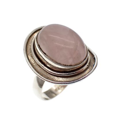 Image 1 of Silver ring with rose quartz