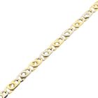 Image 8 of Bicolor Gold Falcon Eye Link Bracelet; Midas; 14 Karat; 19.5 cm