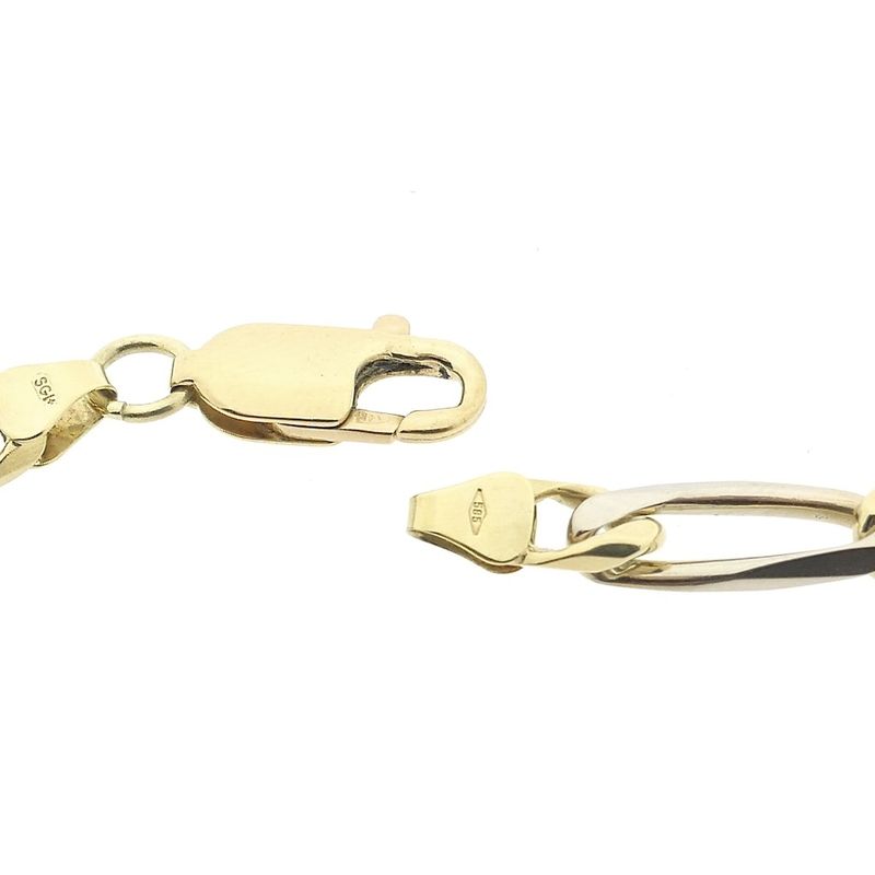 Image 5 of Two-tone gold Figaro link bracelet