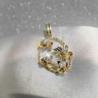 Image 2 of 18 carat tricolor gold pendant with flowers and butterflies
