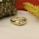 Image 2 of Gold solitaire ring with diamond | 0.16 ct.