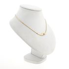 Afbeelding 3 van Bicolor gouden cobraschakel collier met vaste hanger en diamant