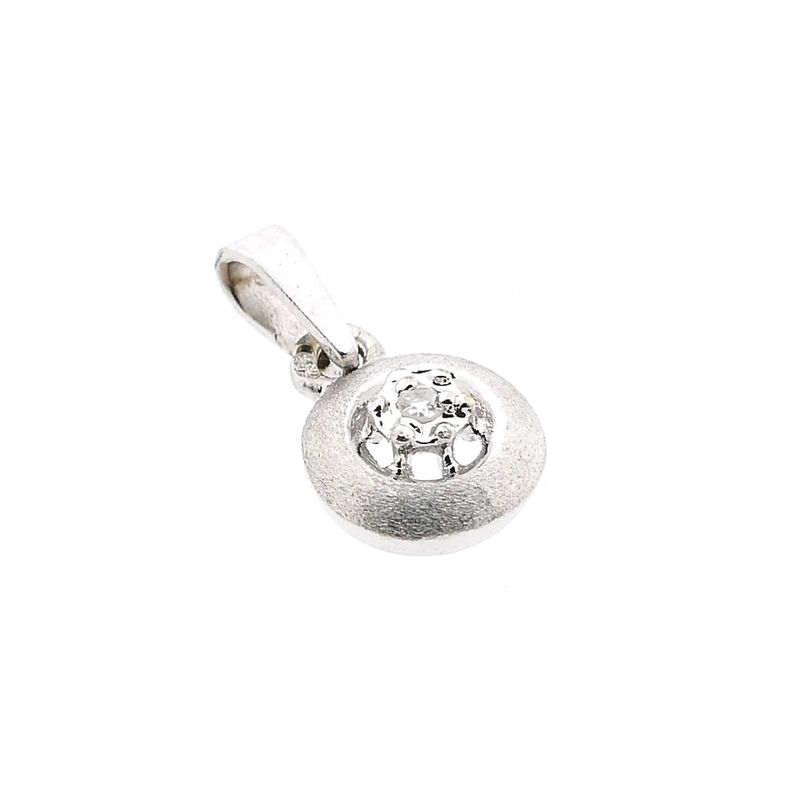 Image 8 of 18K White Gold Minimalist Pendant with Diamond