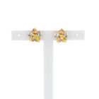 Image 1 of Tricolor gold flower stud earrings