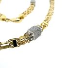 Image 4 of 18K gold magnum link chain with zirconia | 71 cm