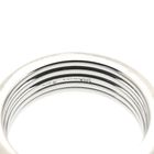 Image 6 of White Gold Ribbed Ring with Diamonds; 0.10 ct.