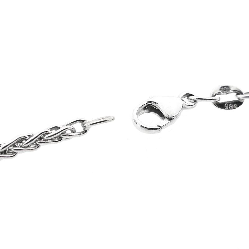 Image 3 of White Gold Square Fox Tail Necklace