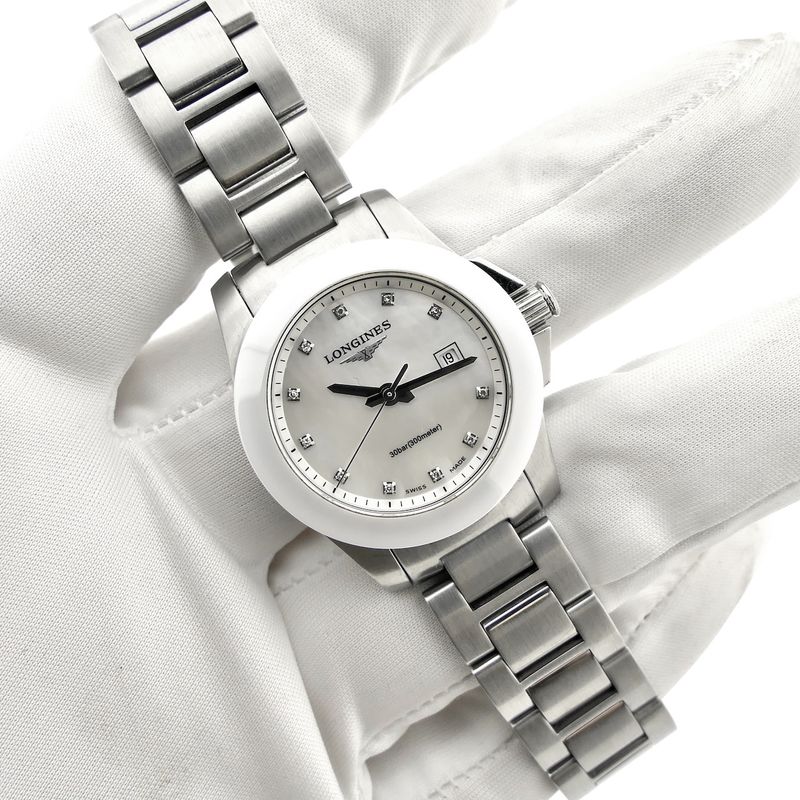 Image 5 of Longines Conquest Mother of Pearl & Diamonds L3.257.4.87.6; Ladies watch