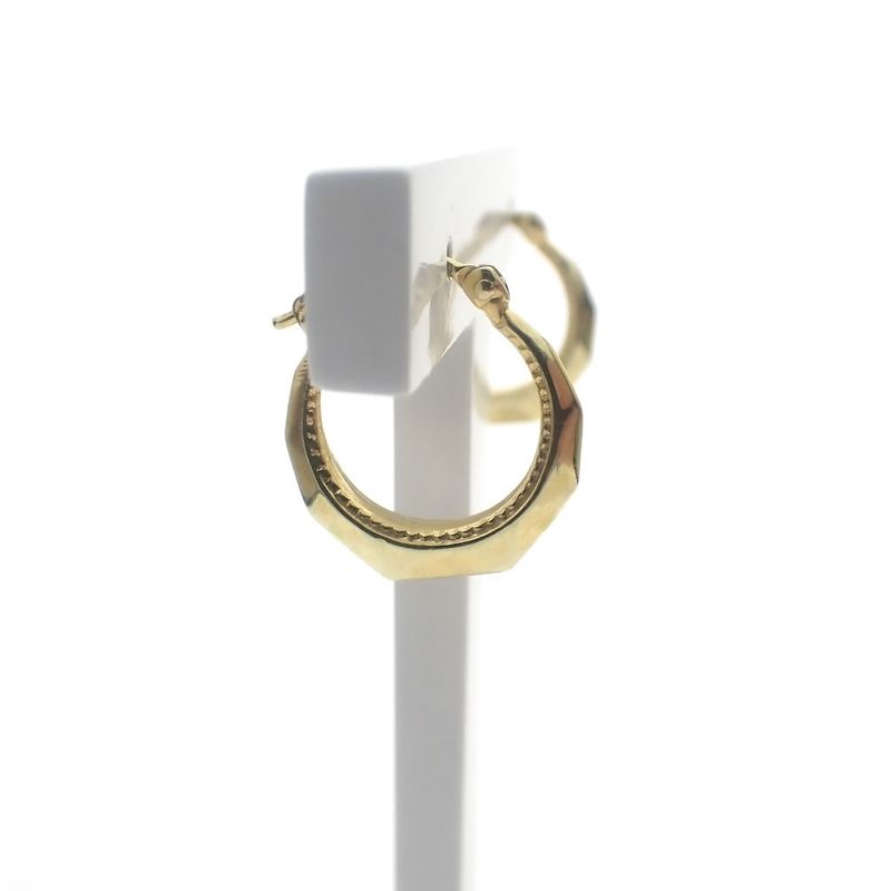 Image 4 of Gold lapidary earrings | Ø 18 mm