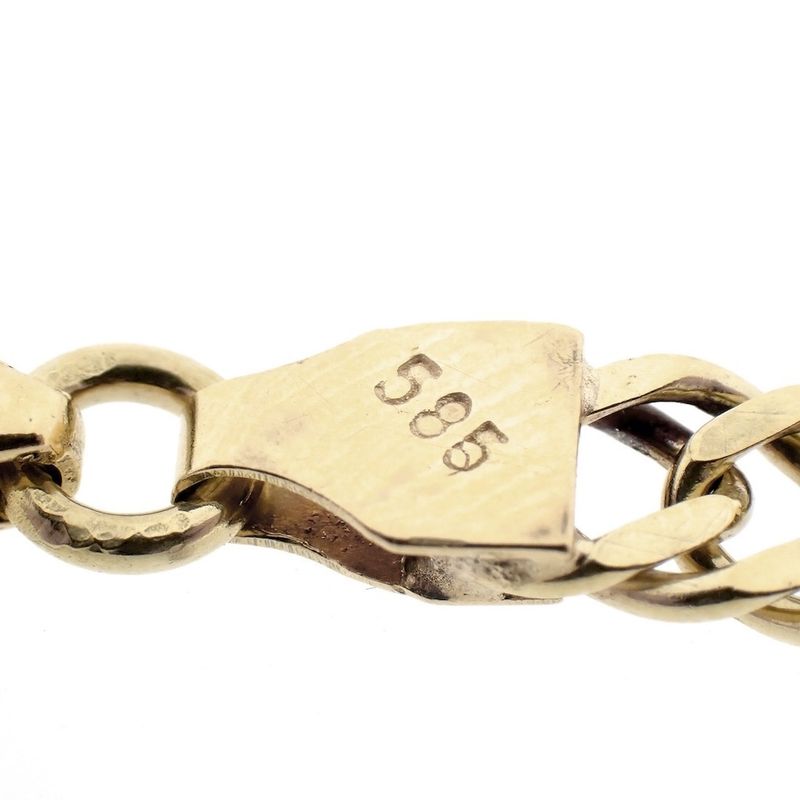 Image 9 of Gold flat gourmet link bracelet | 18.5 cm