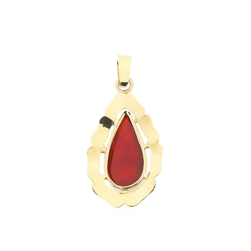 Image 5 of Vintage gold pendant with carnelian