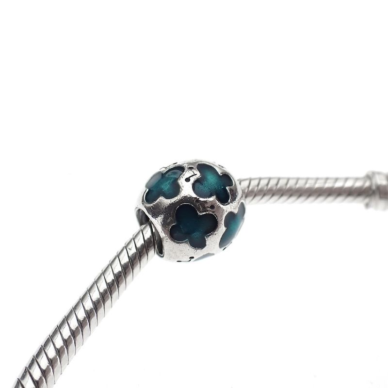 Image 2 of Pandora charm; Silver; Turquoise Butterfly