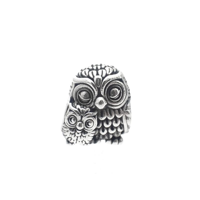 Image 1 of Pandora Moments charm; Silver; Mother and baby owl