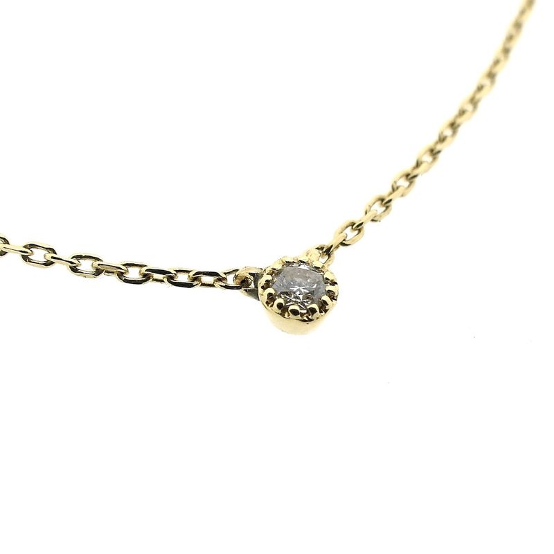 Image 4 of Gold necklace with a fixed diamond pendant; 0.03 ct. | 42 cm