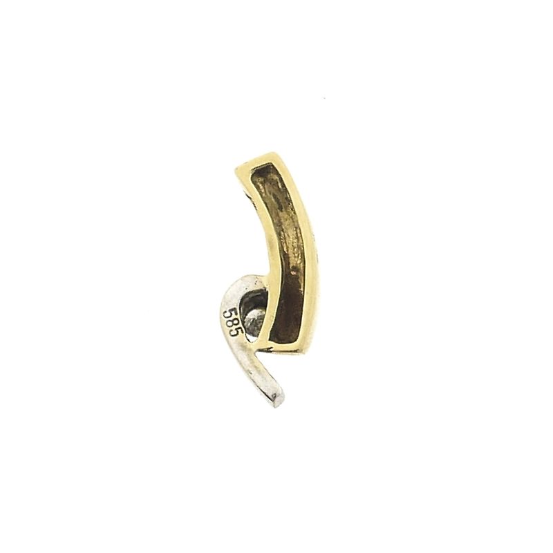 Image 5 of Two-tone minimalist pendant with diamond | 0.015 ct.