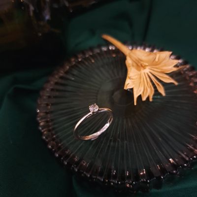 White gold solitaire ring with zirconia; Blush Image 2 of White gold solitaire ring with zirconia; Blush