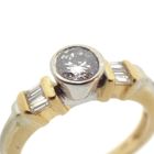 Image 3 of Two-tone gold ring with diamonds; 0.54