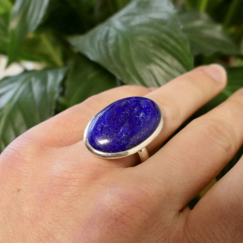 Image 10 of Silver ring with lapis lazuli | Vintage