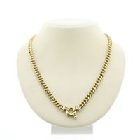 Two-tone gold gourmet link necklace; 46 cm | Robust
