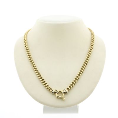 Image 1 of Two-tone gold gourmet link necklace; 46 cm | Robust
