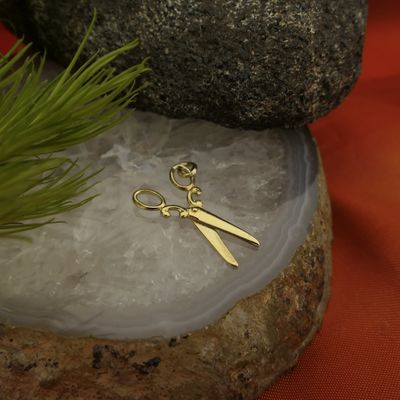 Image 2 of Gold pendant of scissors