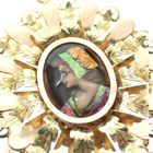 Image 3 of Vintage two-tone gold pendant with enamel portrait