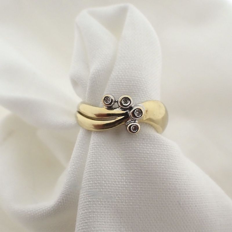 Image 5 of Golden fantasy ring with diamonds | 0.04 ct.