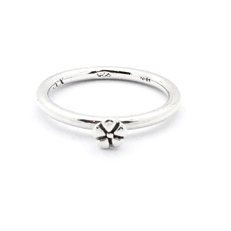 Image 4 of Silver ring with a small flower
