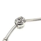 Image 2 of Pandora charm; Silver with gold; Cupcake