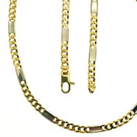 Two-tone gold gourmet link necklace | 44.5 cm