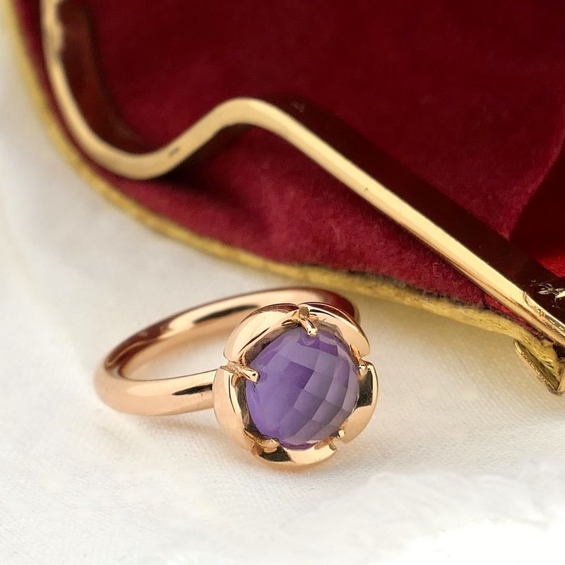 Image 9 of Rose gold Bron Jewelry 'Catch' ring with amethyst