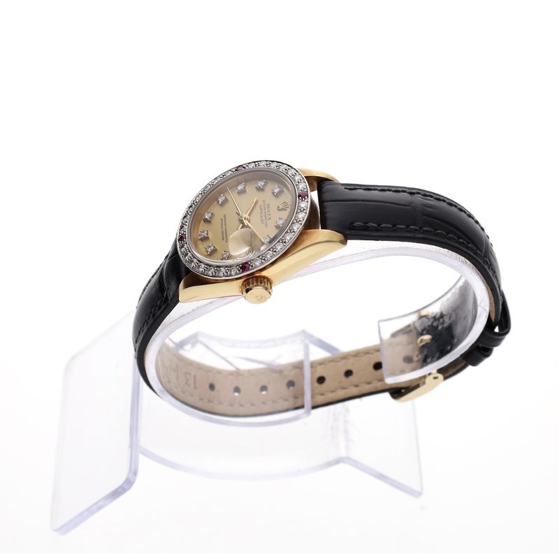 Image 8 of Rolex Datejust 26mm 69178; 18k gold women's watch with diamonds and rubies