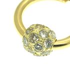 Image 3 of Yellow gold earrings with zirconia charm | Ø 20 mm