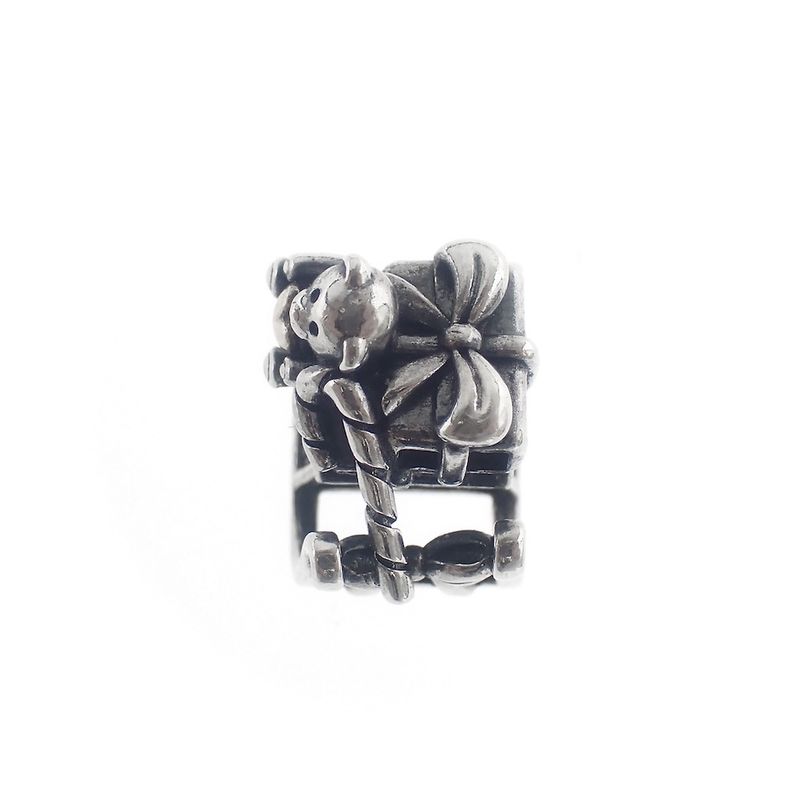 Image 5 of Pandora charm; Silver with gold; Christmas sled