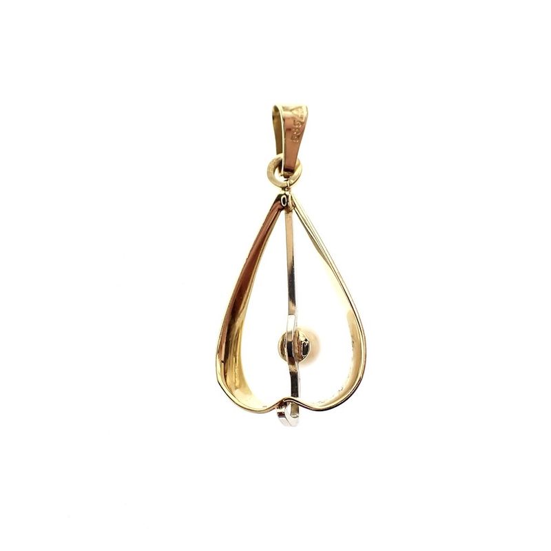 Image 4 of Two-tone gold pendant with pearl
