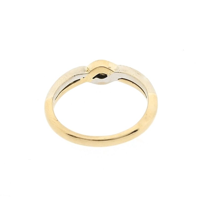 Image 6 of Two-tone gold ring with 0.08 ct diamond.