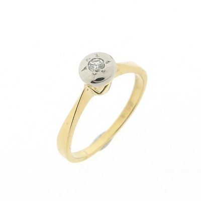 Gold solitaire ring with diamond; 0.05 ct. Image 1 of Gold solitaire ring with diamond; 0.05 ct.