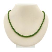 Peridot bead necklace with gold clasp