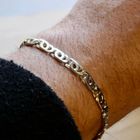 Image 10 of Bicolor Gold Falcon Eye Link Bracelet; Midas; 14 Karat; 19.5 cm