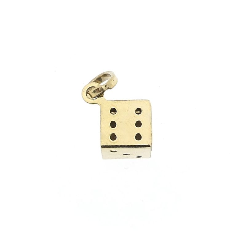 Image 1 of 18 carat gold pendant of a dice