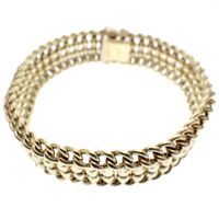 Gold wide link bracelet | 19.5 cm