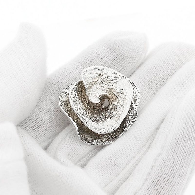 Image 8 of Textured Silver Rose Pendant