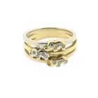Image 3 of Tricolor gold ring with diamonds; 0.15 ct.