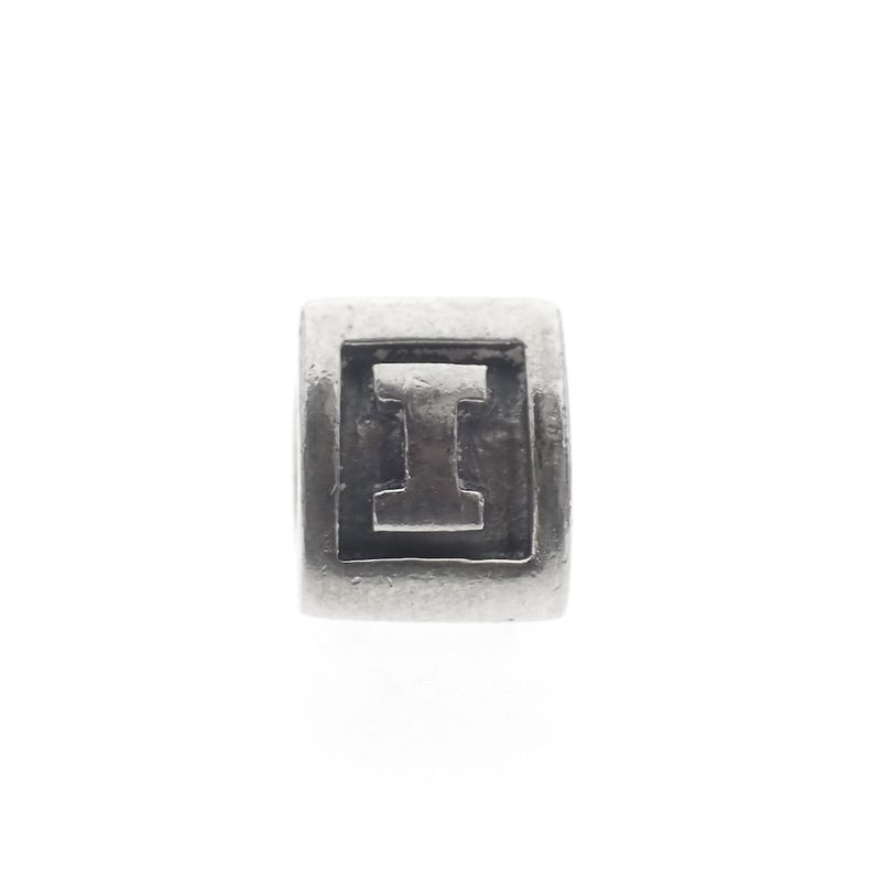 Image 3 of Pandora charm; Silver; Letter charm I