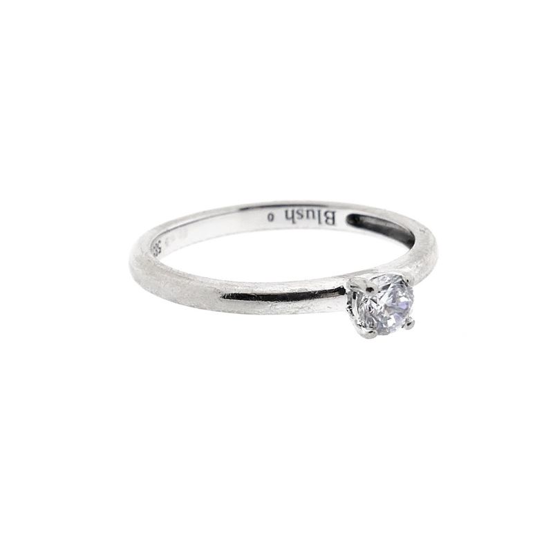 Image 6 of White gold solitaire ring with zirconia; Blush