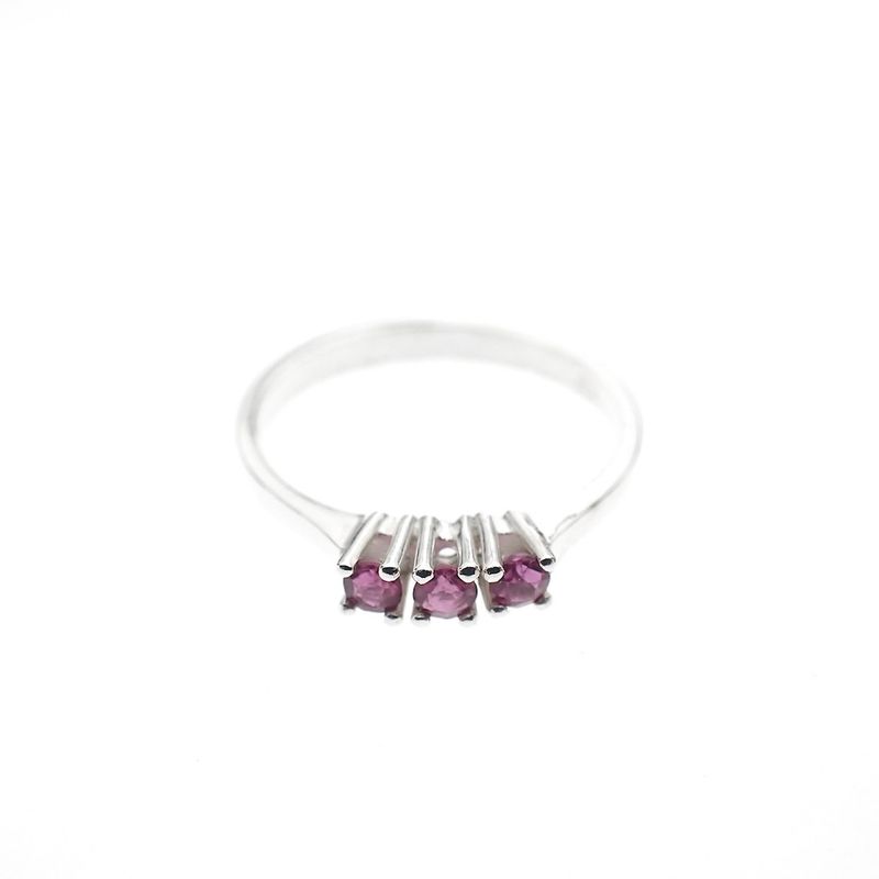 Image 5 of Silver ladies ring with pink zirconia