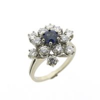 Exclusive white gold cocktail ring with sapphire and diamond | 1.92 ct.