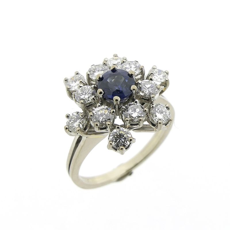 Image 1 of Exclusive white gold cocktail ring with sapphire and diamond | 1.92 ct.