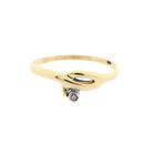 Image 3 of Gold ring with diamond; 0.01 ct.